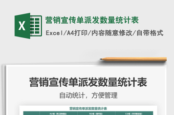 2021年營銷宣傳單派發(fā)數量統計表