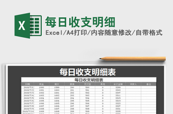 2021年每日收支明細