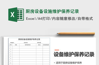2021年廚房設備設施維護保養記錄