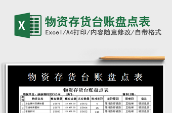 2021年物資存貨臺(tái)賬盤點(diǎn)表
