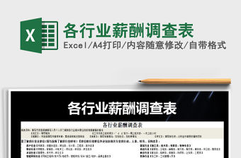 2021年各行業(yè)薪酬調(diào)查表免費(fèi)下載