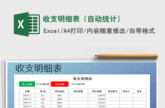 2021年收支明細(xì)表（自動統(tǒng)計）