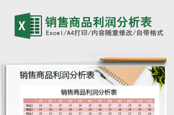 2021年銷售商品利潤分析表