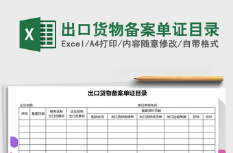 2021年出口貨物備案單證目錄