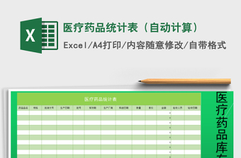 2021年醫(yī)療藥品統(tǒng)計表（自動計算）