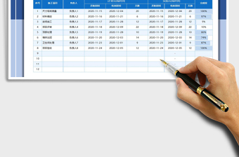 2021年施工进度计划表—横道图自动填充