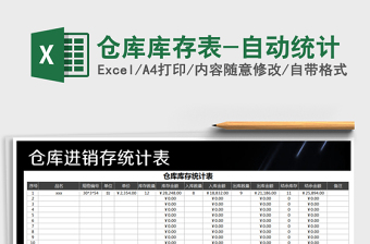 2021年倉庫庫存表-自動(dòng)統(tǒng)計(jì)