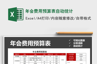 2021年年會費用預(yù)算表自動統(tǒng)計