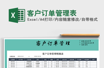 2021年客户订单管理表