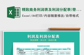 2021年精致商務利潤表及利潤分配表(帶公式)