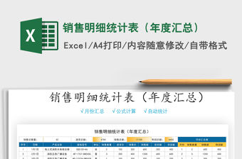 2021年銷售明細統計表（年度匯總）