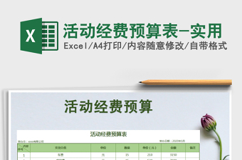 2021年活動經(jīng)費預(yù)算表-實用