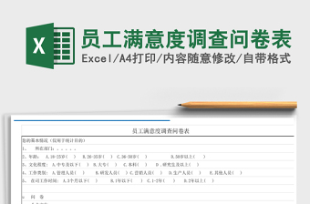 2021年員工滿意度調(diào)查問卷表