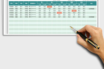 2021年学生体温登记表