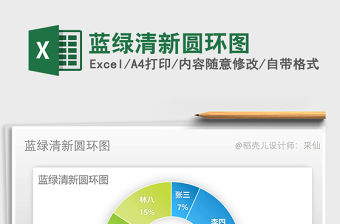 2021年藍綠清新圓環圖