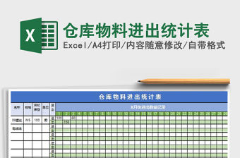 2021年倉庫物料進出統計表