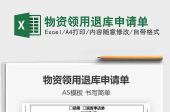 2021年物資領(lǐng)用退庫申請(qǐng)單