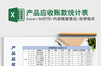 2021年產品應收賬款統計表