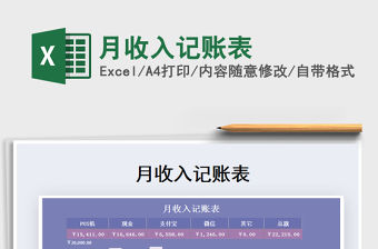 2021年月收入記賬表