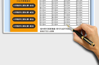 2021年小學數學口算比賽-加減乘除