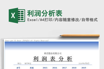 2021年利潤分析表