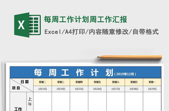 2021年每周工作計(jì)劃周工作匯報(bào)
