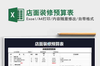 2021年店面裝修預(yù)算表