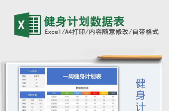 2021年健身計劃數據表