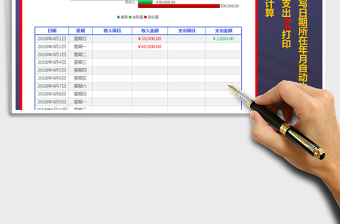 2021年收支表（带收支分析，自动计算，带图表，可打印）