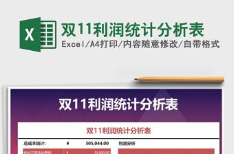 2021年雙11利潤統(tǒng)計分析表