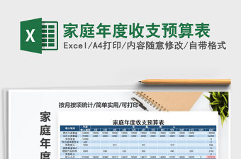 2021年家庭年度收支預算表