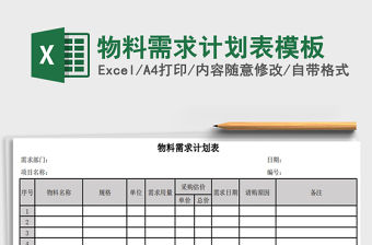2021年物料需求計劃表模板