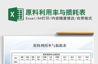 2021年原料利用率與損耗表
