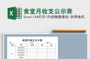 2021年食堂月收支公示表