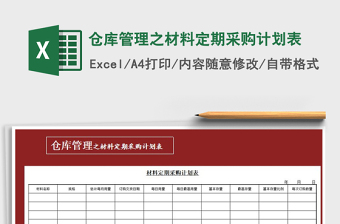 2021年倉庫管理之材料定期采購計劃表