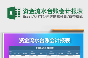 2021年資金流水臺賬會計報表