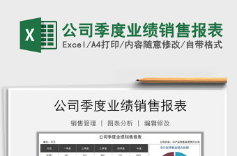 2021年公司季度業績銷售報表