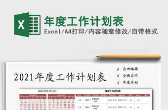 2021年年度工作計劃表