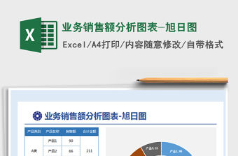 2021年業務銷售額分析圖表-旭日圖免費下載