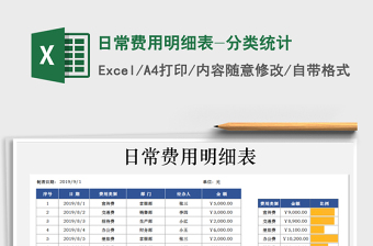 2021年日常費用明細表-分類統(tǒng)計