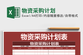 2021年物資采購(gòu)計(jì)劃