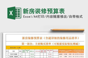 2021年新房裝修預(yù)算表