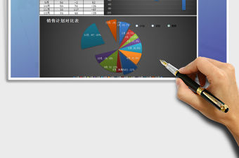 2021年銷售數據圖表計劃與實際對比動態圖