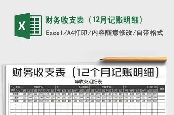 2021年財(cái)務(wù)收支表（12月記賬明細(xì)）