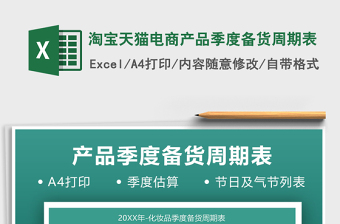 2021年淘宝天猫电商产品季度备货周期表