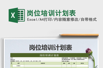 2021年崗位培訓計劃表