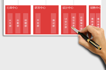 2021年紅色公司組織架構(gòu)圖模板