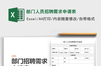 2021年部門人員招聘需求申請表