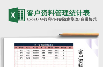 2021年客户资料管理统计表