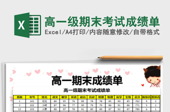 2021年高一級期末考試成績單